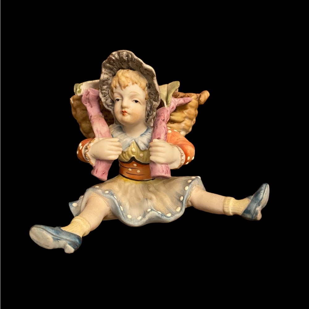 VTG Ucagco Japan Bisque Porcelain Girl Spill Vase Figurine Planter MCM - As Is